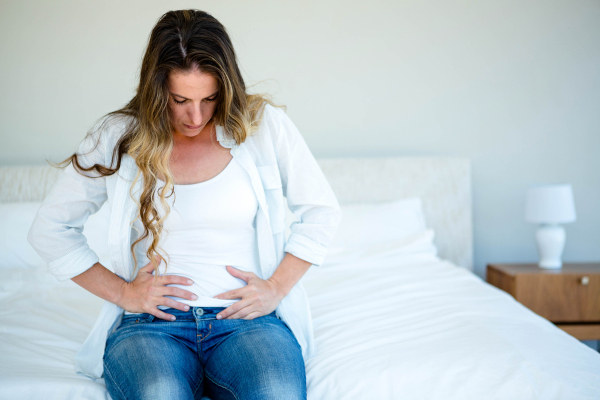 woman feeling bloated